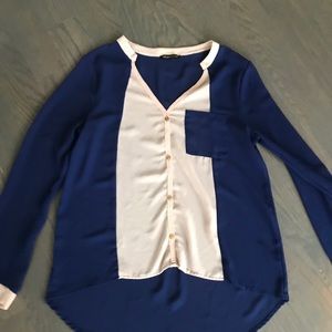 Jella Couture blue/pink blouse size sm